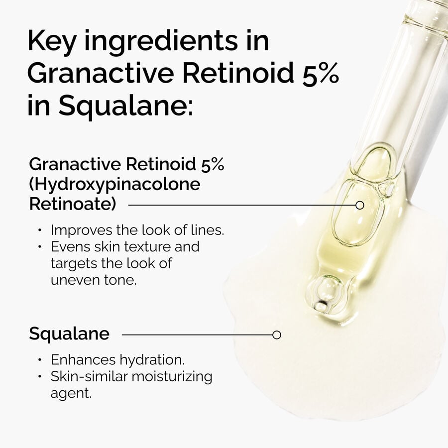 Granactive Retinoid 5% Squalane Facial Oil for Smoother Texture