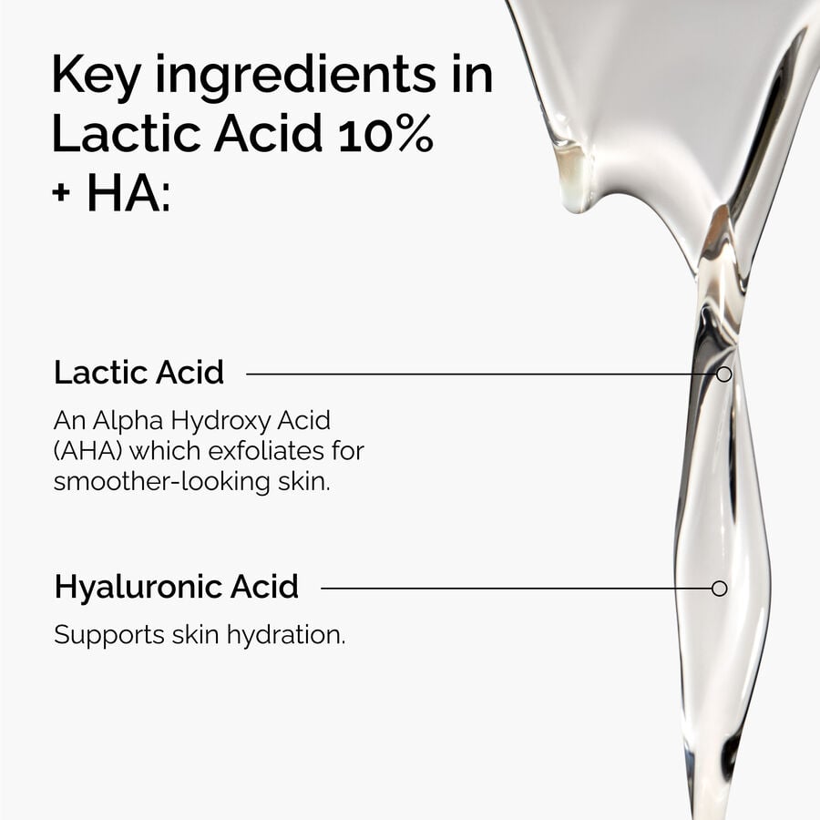 Lactic Acid 10% Exfoliating Serum With Hyaluronic Acid for Dry Skin