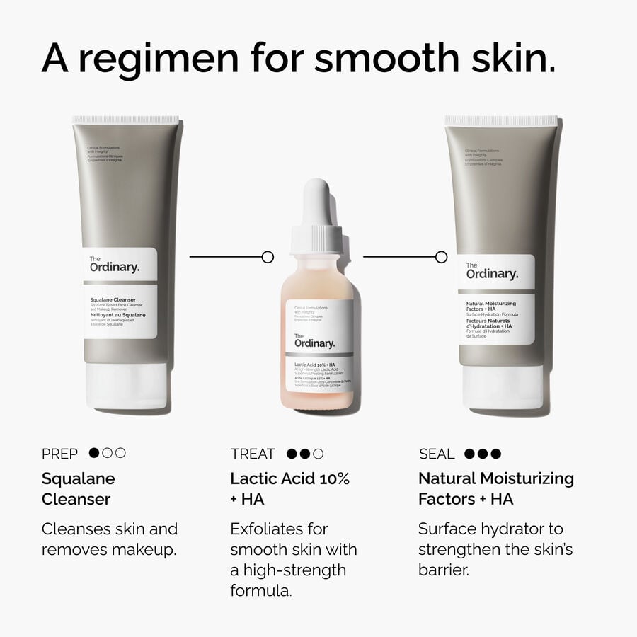 Lactic Acid 10% Exfoliating Serum With Hyaluronic Acid for Dry Skin