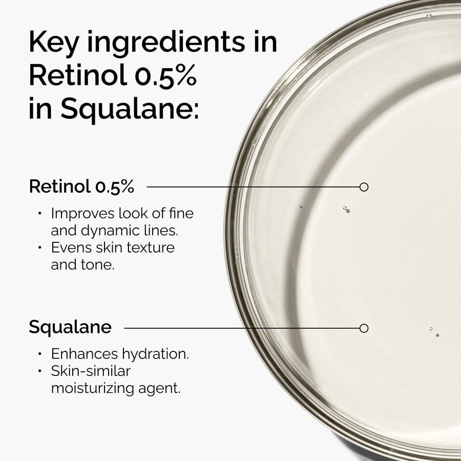 Mid-Strength Night Serum With Retinol 0.5% in Squalane for Dry Skin